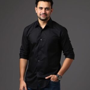 Classic Black Premium Cotton Shirt for Men